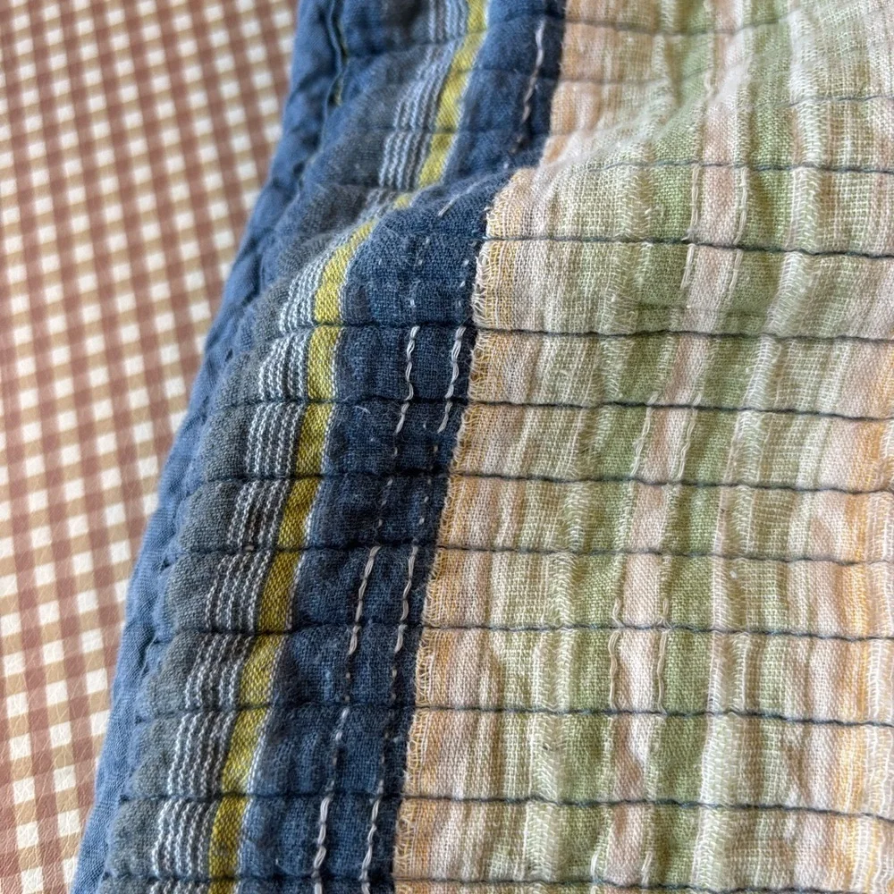 Chenab‎ One pillow case stripes boho neutral earth tones